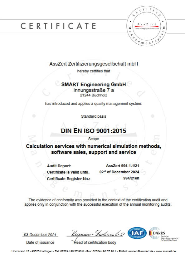 DIN EN ISO 9001:2015 Zertifikat Englisch